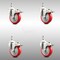 Service Caster 4 Inch 316SS Red Polyurethane Wheel Swivel 12mm Stem Caster Set Lock Brake SCC-SS316TSTTL20S414-PPUBRED-M1215-4 - alternate 1